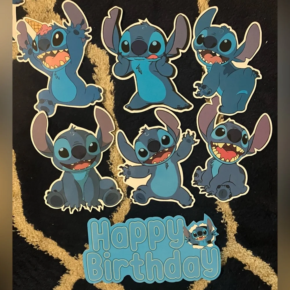 Stitch Character Birthday Cupcake Toppers